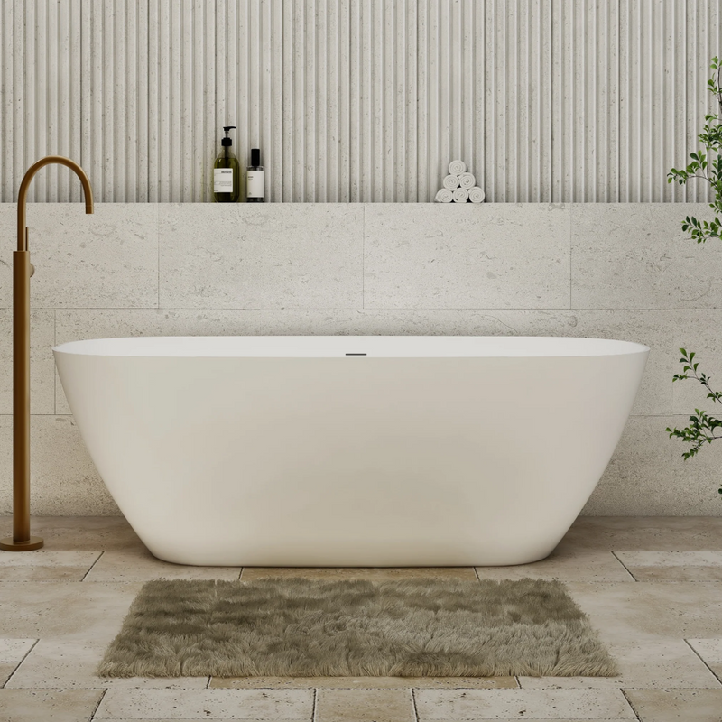 Cassa Design Rec Slimline 1700mm Acrylic Freestanding Bath Includes Overflow - Matte White