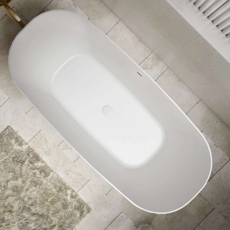 Cassa Design Rec Slimline 1700mm Acrylic Freestanding Bath Includes Overflow - Matte White