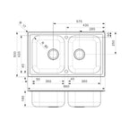 Reginox Monarch Double Bowl Sink - Polished Inox - R27318