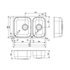 Reginox Monarch Main & 3-4 Bowl - Polished Inox - R27325
