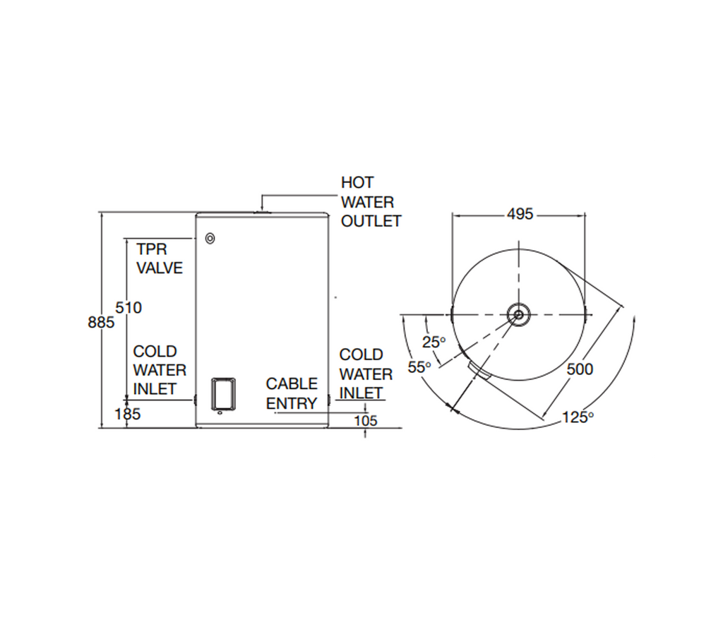 Installed Rheem 80L 3.6kW Stellar SS Electric Storage Water Heater - 4A1080G7-INSTALL