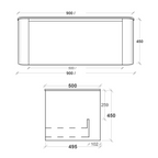 Rifco Contour Wall Hung Vanity 900mm - 12mm Corian Top - CON9S