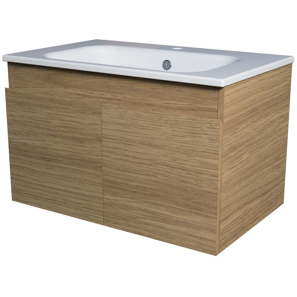 Timberline Rockford Wall Hung Vanity with Haven Dolomite & Basin Top 750mm - RKFV750CHVNW
