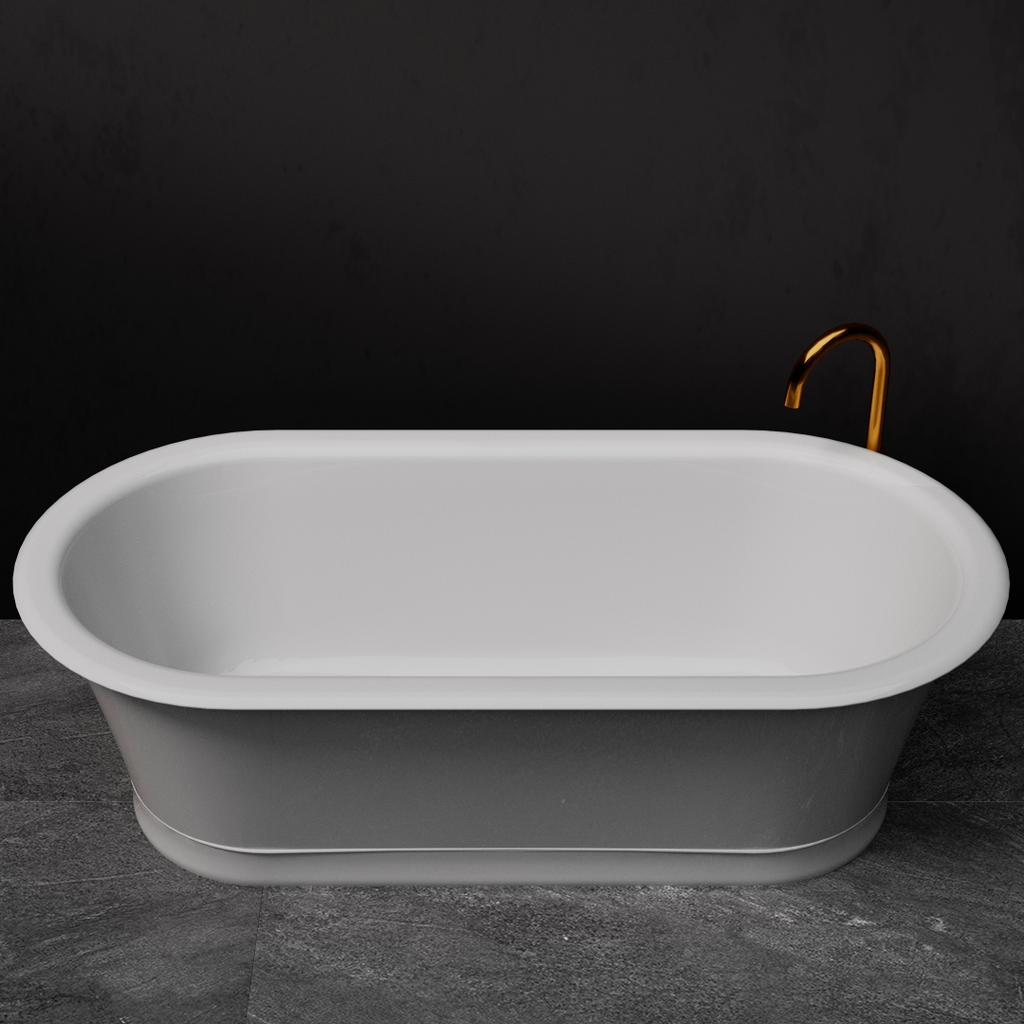 Pietra Bianca Rome 1800mm Freestanding Bath - Black - PBS1015-Black
