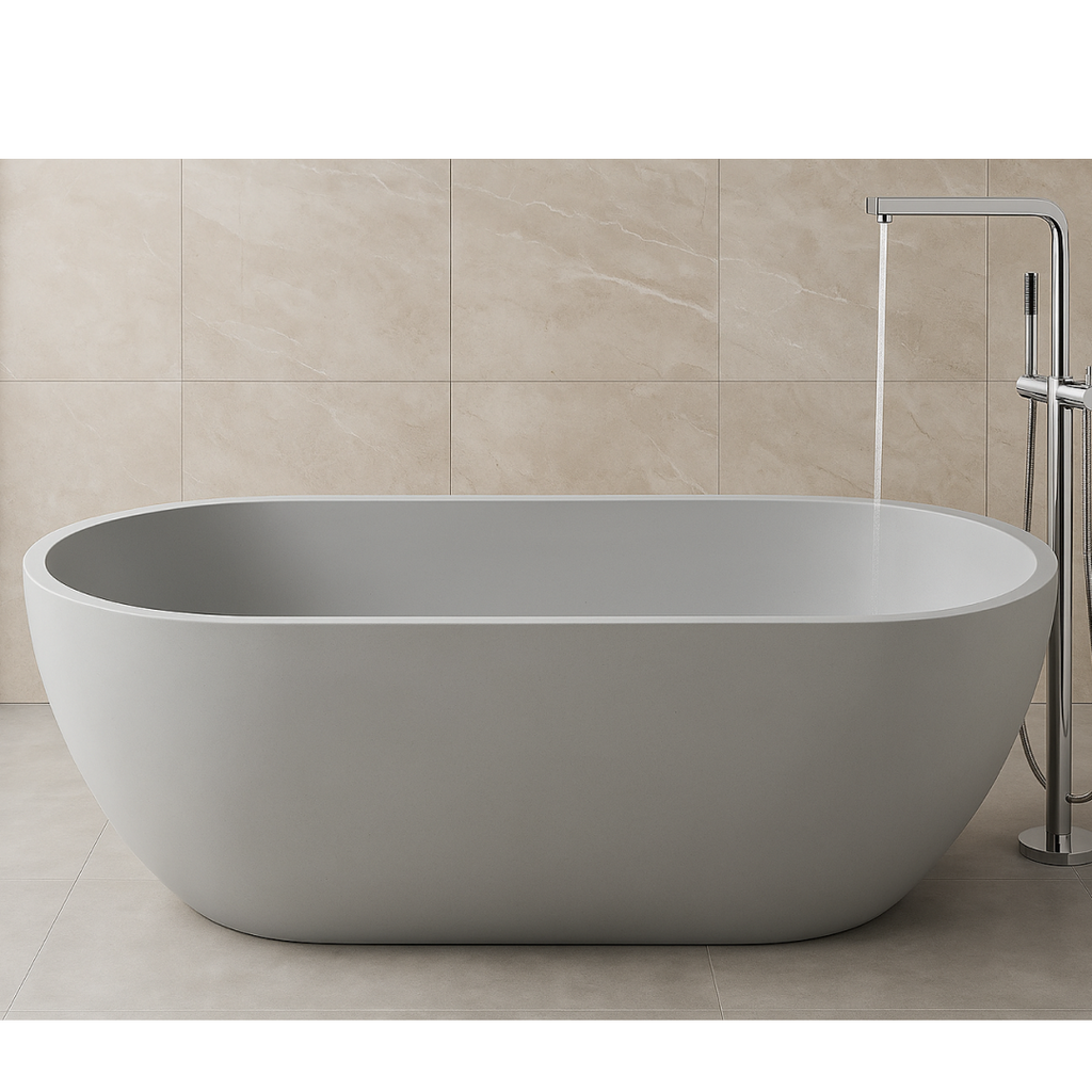 Pietra Bianca Ryese 1600mm Freestanding Bath - Black - PB4100-16-Black