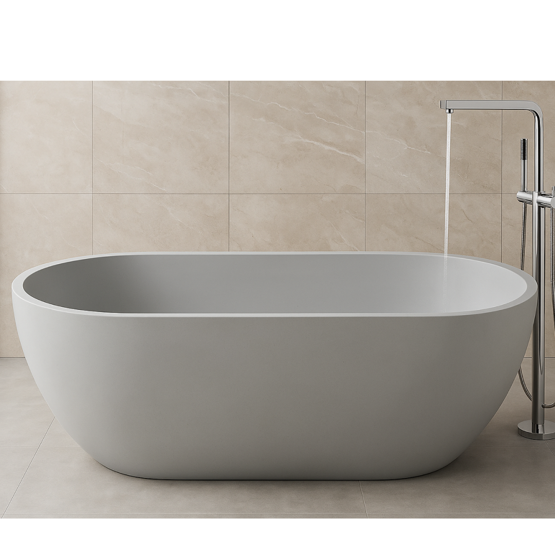 Pietra Bianca Ryese 1600mm Freestanding Bath - Charcoal - PB4100-16-C