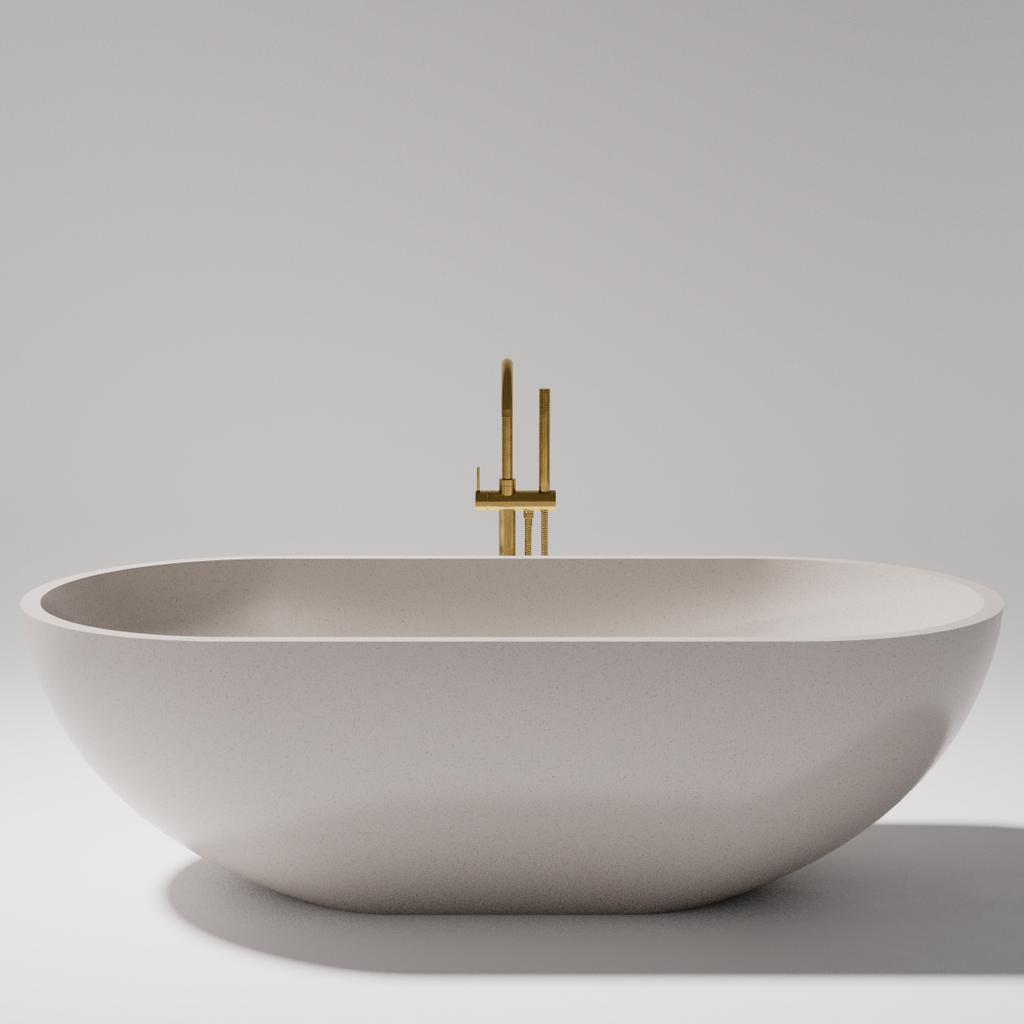 Pietra Bianca Ryese 1600mm Freestanding Bath - Black - PB4100-16-Black