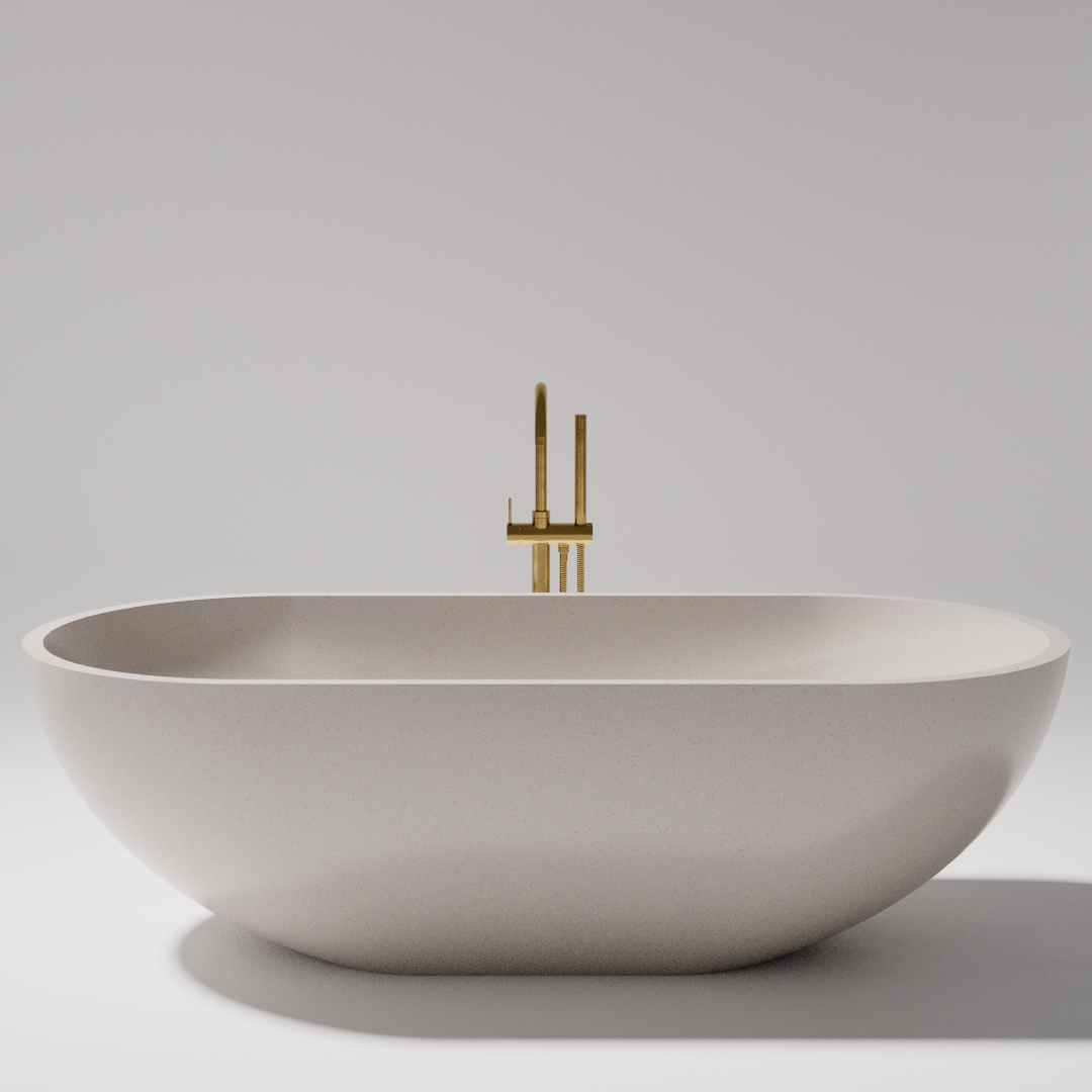 Pietra Bianca Ryese 1600mm Freestanding Bath - Charcoal - PB4100-16-C