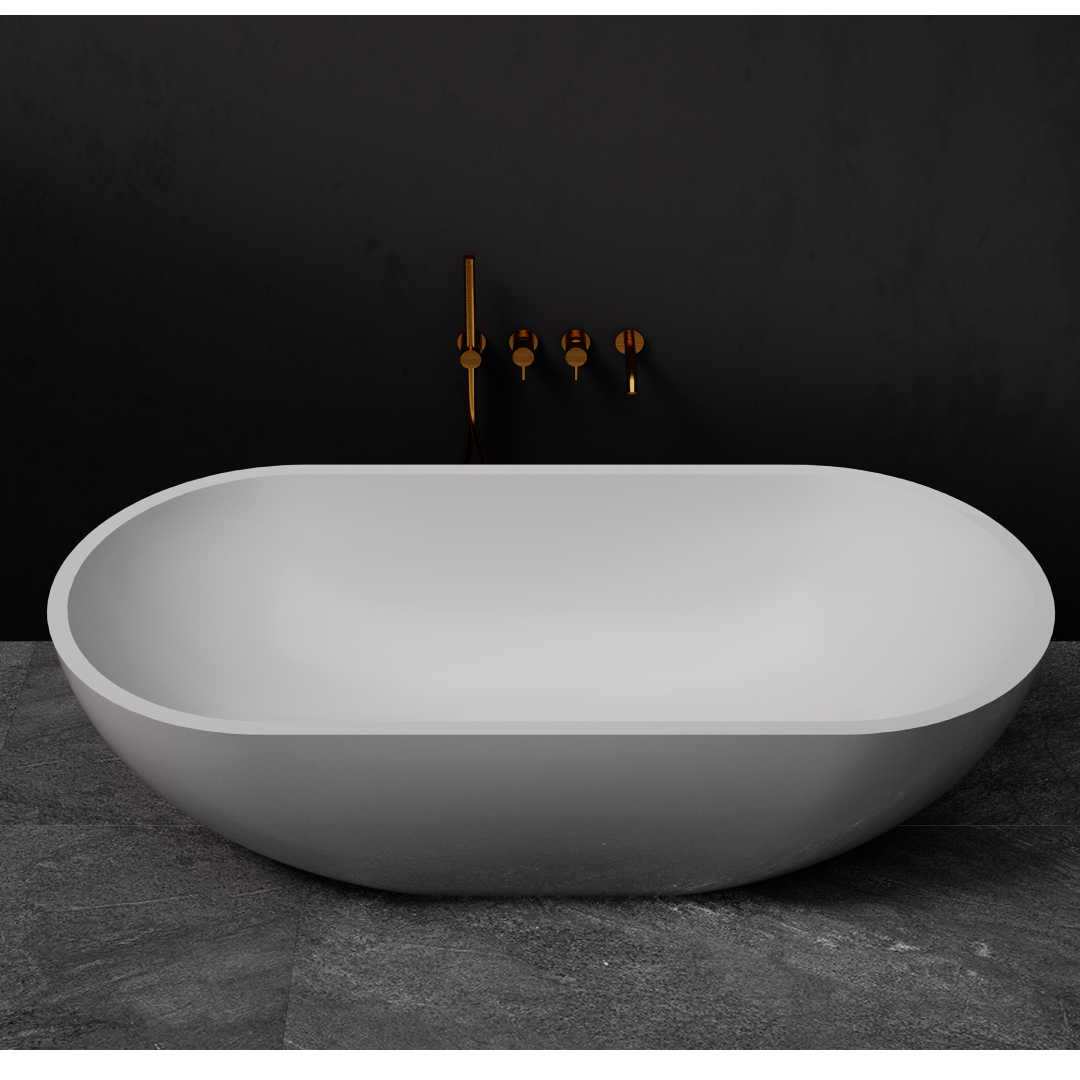 Pietra Bianca Ryese 1600mm Freestanding Bath - Charcoal - PB4100-16-C