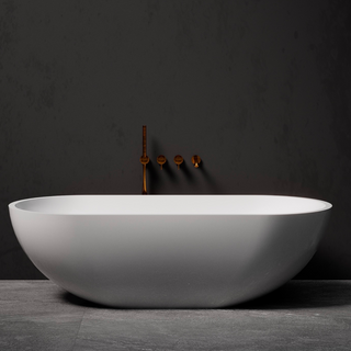 Pietra Bianca Ryese 1600mm Freestanding Bath - Black - PB4100-16-Black