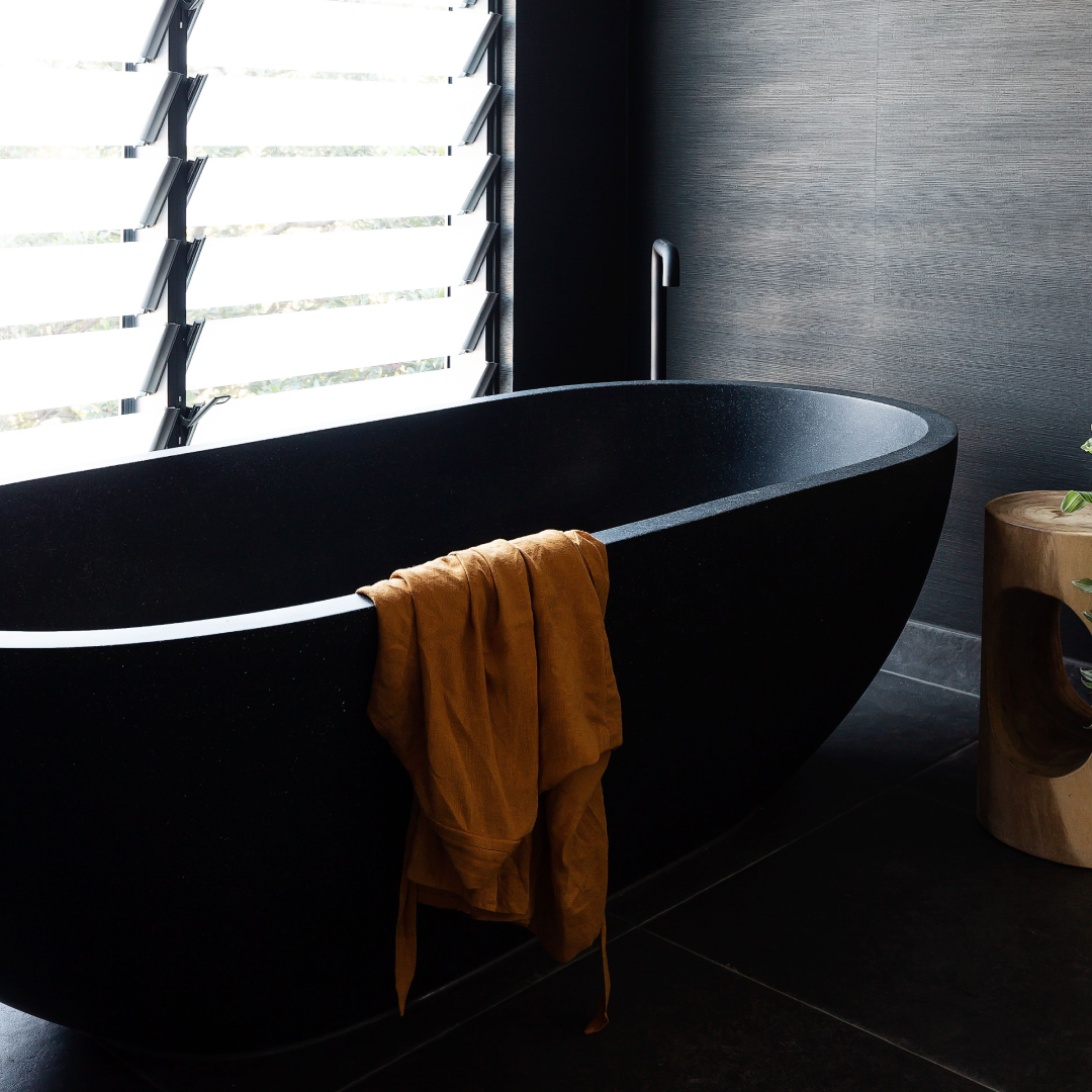 Pietra Bianca Ryese 1600mm Freestanding Bath - Charcoal - PB4100-16-C