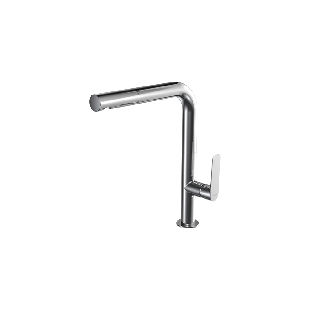 Parisi Slim 30 Kitchen Mixer with Straight Spout and Pull Out Spray - Chrome