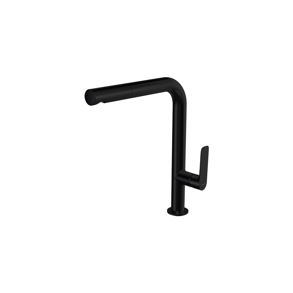 Parisi Slim 30 Kitchen Mixer with Straight Spout and Pull Out Spray - Matt Black