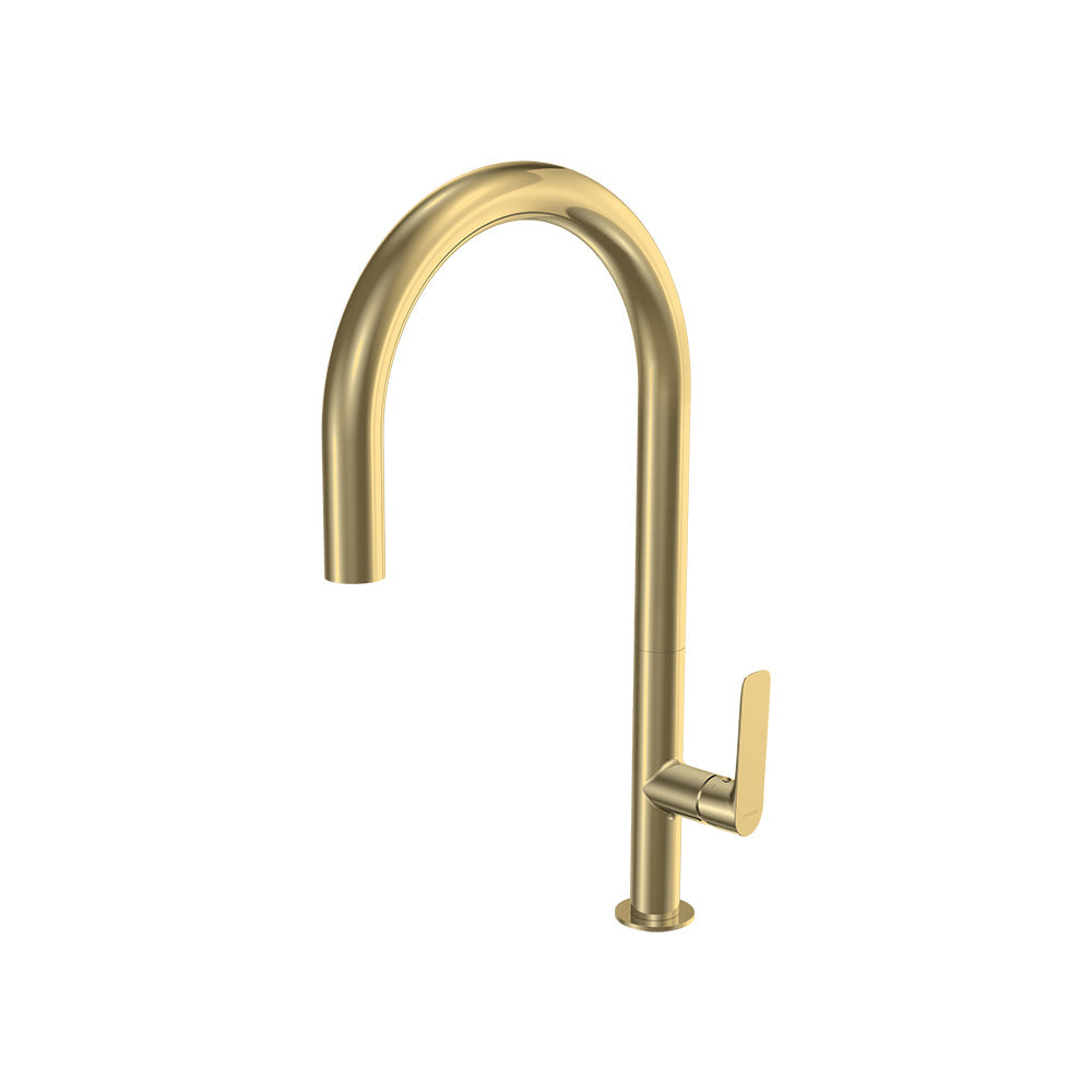 Parisi Slim 30 Kitchen Mixer with Round Spout - Brushed Brass