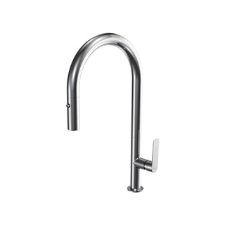 Parisi Slim 30 Kitchen Mixer with Round Spout and Pull Out Spray - Chrome