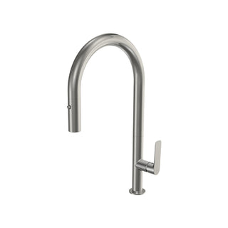 Parisi Slim 30 Kitchen Mixer with Round Spout and Pull Out Spray - Brushed Nickel