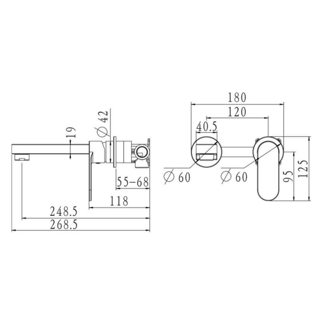 Mixx Saffron Dual Wall Plate Mixer Matte Black - Includes Body - 11SL955MLE