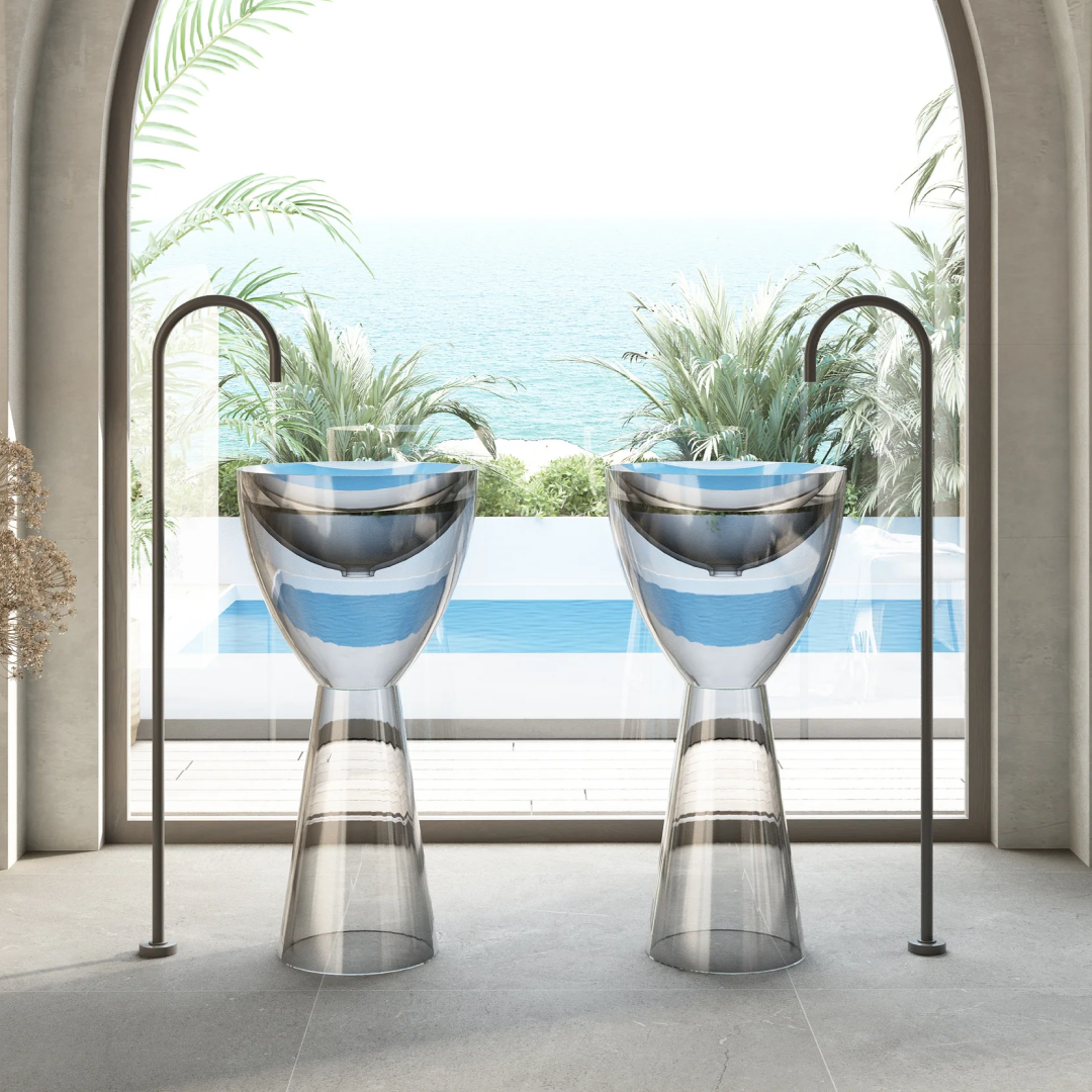 Cassa Wow Translucency Pedestal Basin - Crystal Clear - SB4590CC