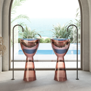 Cassa Wow Translucency Pedestal Basin - Faint Pink - SB4590FP