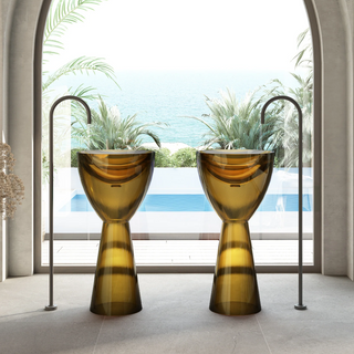 Cassa Wow Translucency Pedestal Basin - Opal Yellow - SB4590OY
