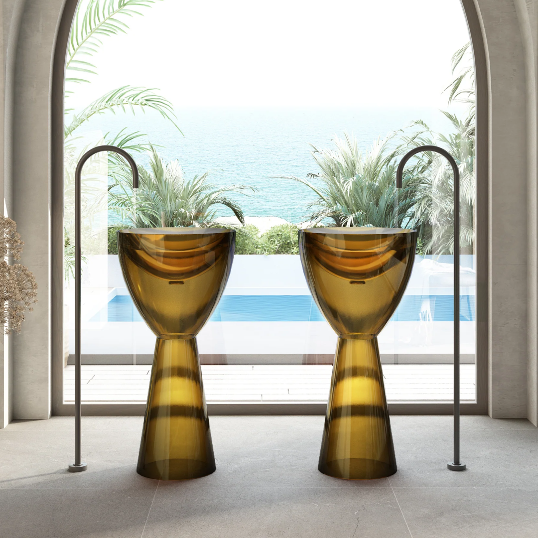 Cassa Wow Translucency Pedestal Basin - Opal Yellow - SB4590OY