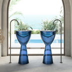 Cassa Wow Translucency Pedestal Basin - Sky Blue - SB4590SB