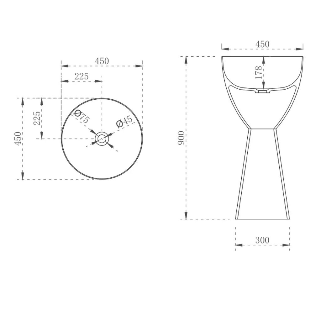 Cassa Wow Translucency Pedestal Basin - Amber Brown - SB4590AB
