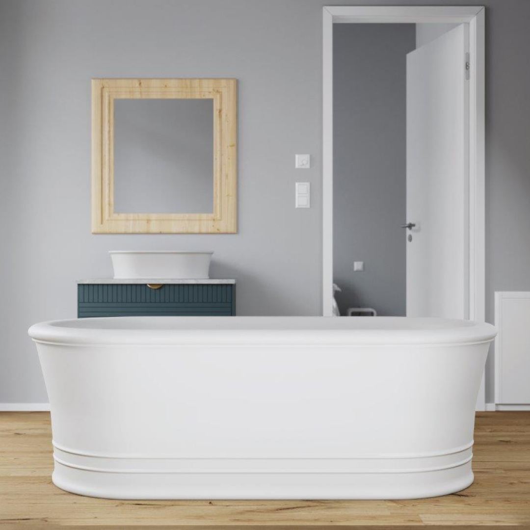 Dadoquartz Victoria 1795 Freestanding Wide-Edge Bath (No Overflow) - Matte White - SBM007-M