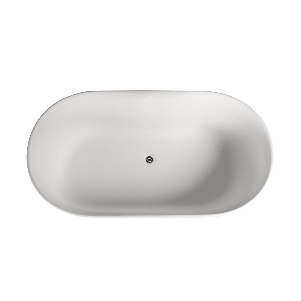 Dadoquartz Julia 1556 Freestanding Thin-Edge Bath (No Overflow) - Satin White - SBM075-S
