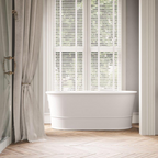 Dadoquartz Julia 1556 Freestanding Thin-Edge Bath (No Overflow) - Satin White - SBM075-S