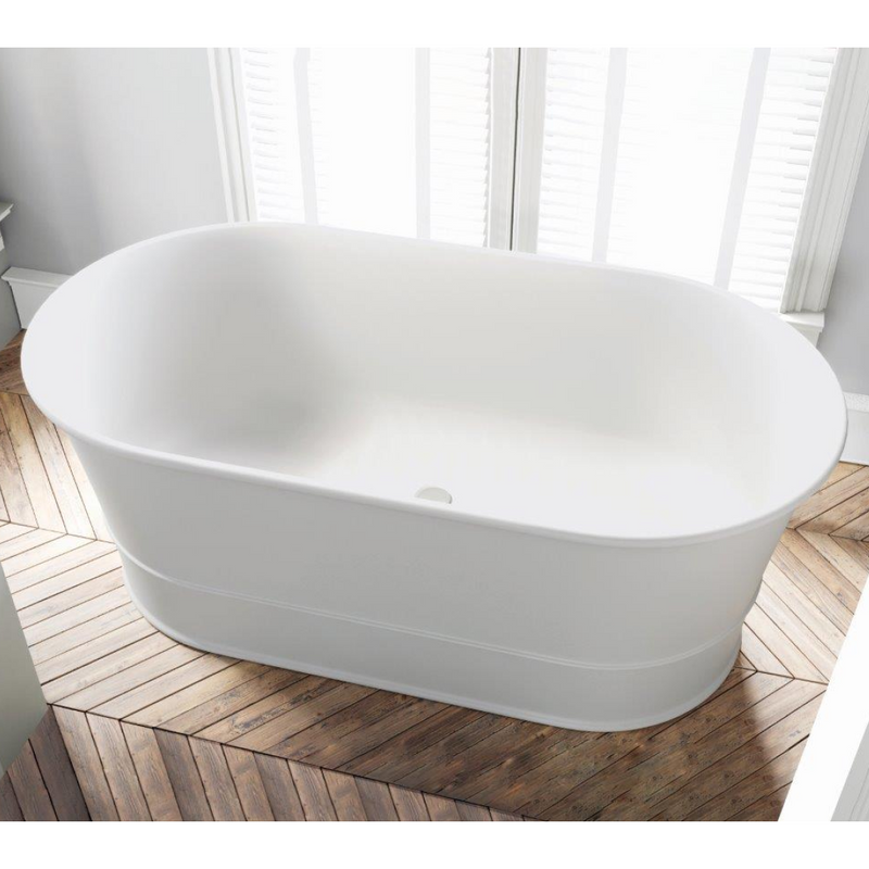 Dadoquartz Julia 1556 Freestanding Thin-Edge Bath (No Overflow) - Matte White