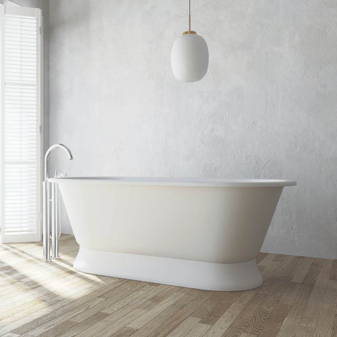 Dadoquartz Liberty 1700 Freestanding Bath No Overflow (Plinth) - Matte White - SBM142SKIRT-M