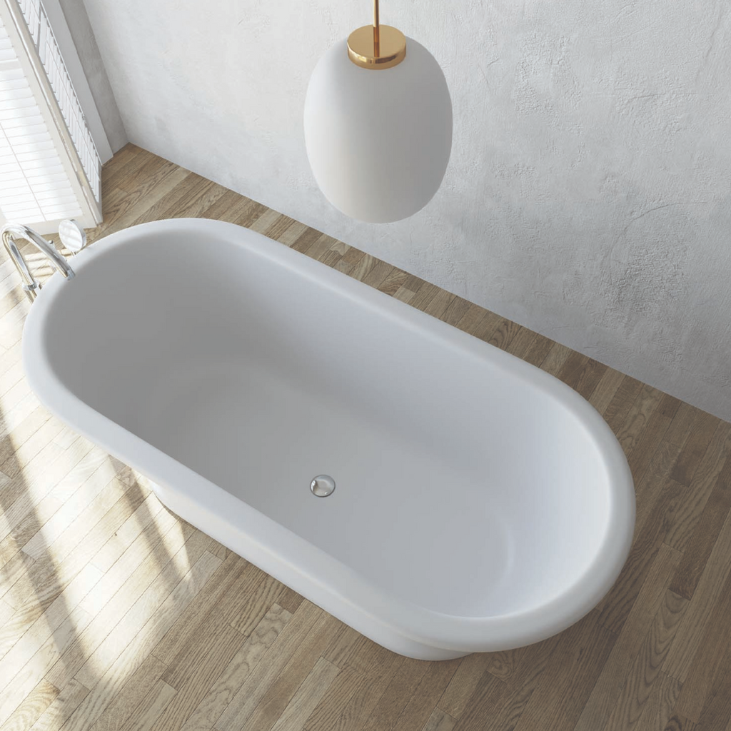 Dadoquartz Liberty 1700 Freestanding Bath No Overflow (Plinth) - Satin White - SBM142SKIRT-S