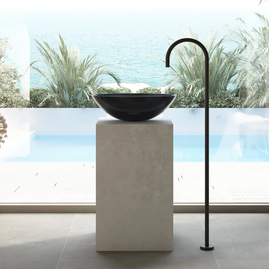 Cassa Design Wow Translucency Oval Above Counter Basin - Morion Black - SBO5036MB