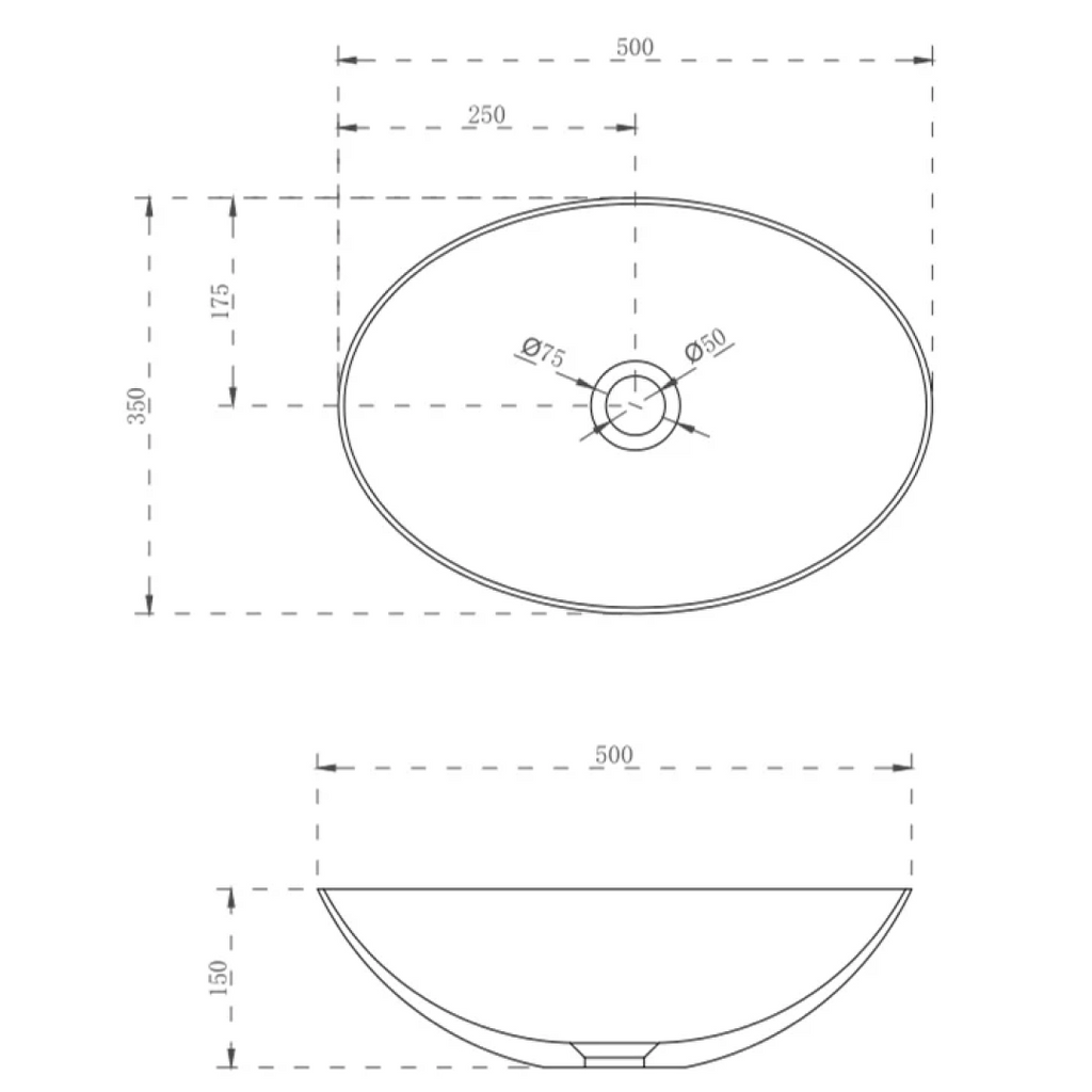 Cassa Design Wow Translucency Oval Above Counter Basin - Golden Beige - SBO5036GB