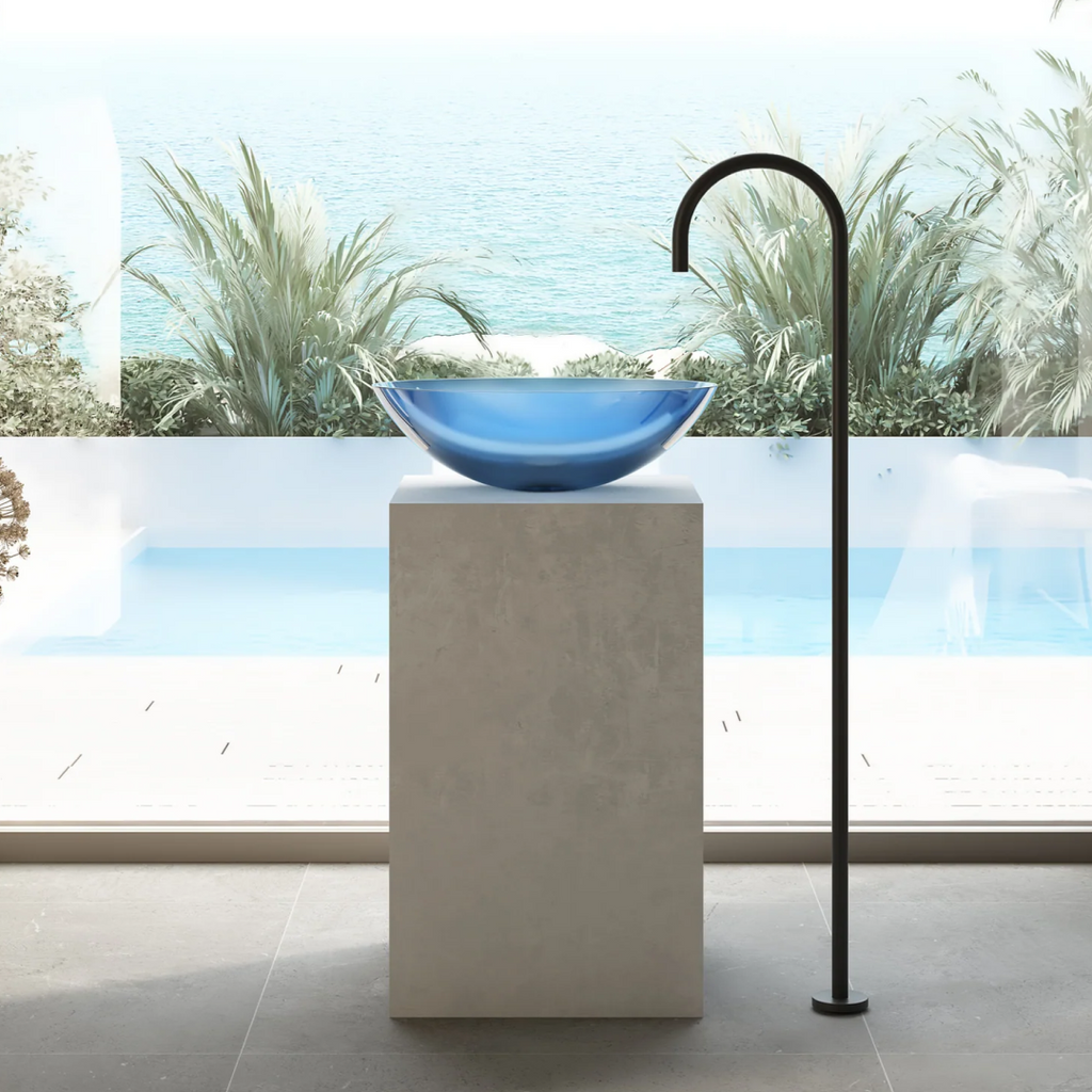 Cassa Design Wow Translucency Oval Above Counter Basin - Sky Blue - SBO5036SB