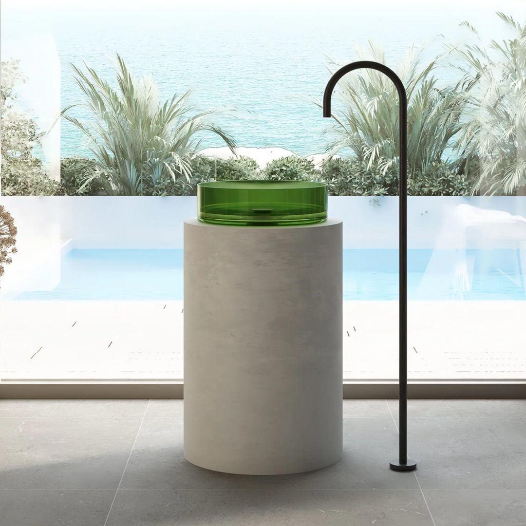 Cassa Design Wow Translucency Round Above Counter Basin - Emerald Green - SBR3636EG