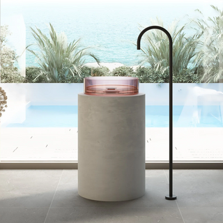 Cassa Design Wow Translucency Round Above Counter Basin - Faint Pink - SBR3636FP