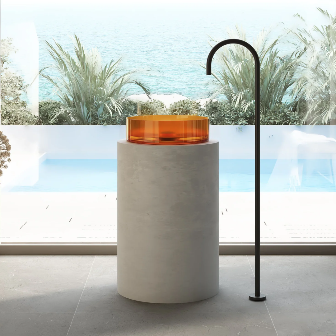 Cassa Design Wow Translucency Round Above Counter Basin - Golden Beige - SBR3636GB