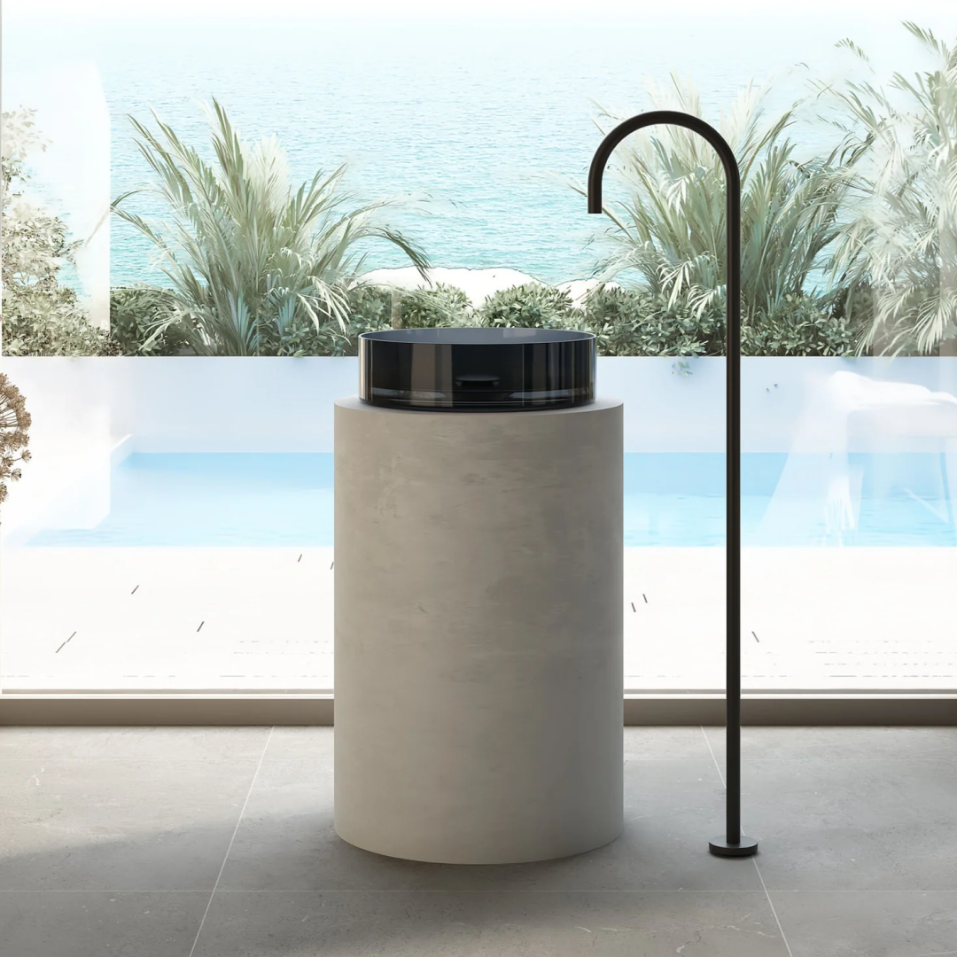 Cassa Design Wow Translucency Round Above Counter Basin - Morion Black - SBR3636MB