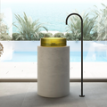 Cassa Design Wow Translucency Round Above Counter Basin - Opal Yellow - SBR3636OY