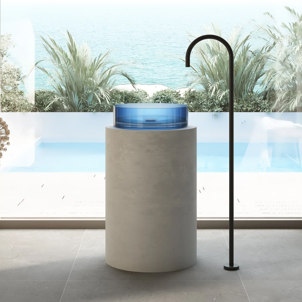 Cassa Design Wow Translucency Round Above Counter Basin - Sky Blue - SBR3636SB