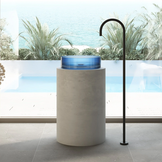 Cassa Design Wow Translucency Round Above Counter Basin - Sky Blue - SBR3636SB