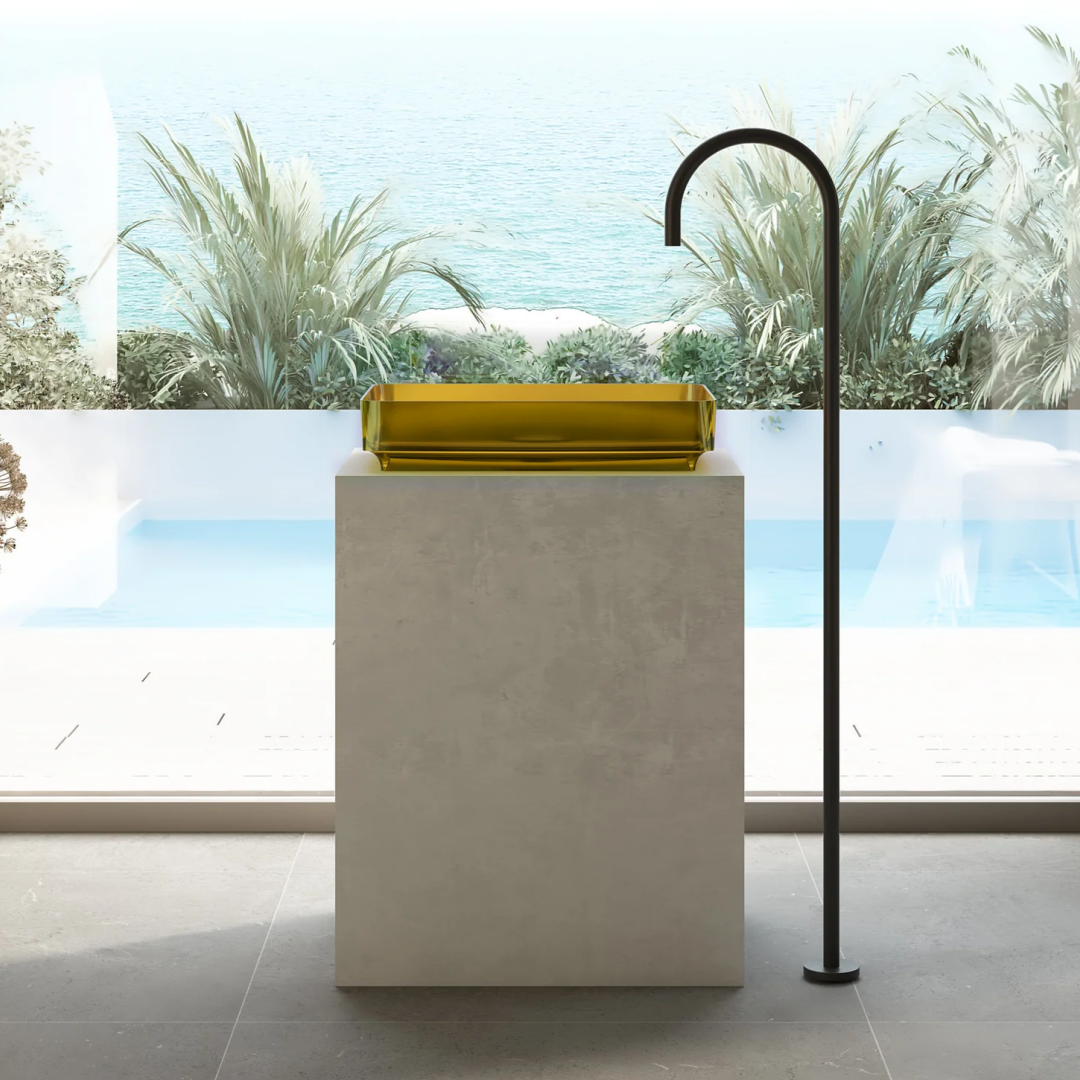 Cassa Design Wow Translucency Rectangular Above Counter Basin - Opal Yellow - SBS5036OY