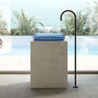 Cassa Design Wow Translucency Rectangular Above Counter Basin - Sky Blue - SBS5036SB