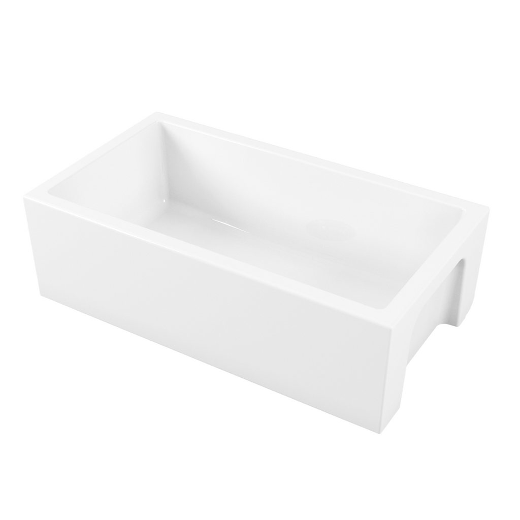 Oliveri Sicily Fireclay Farmhouse Countertop or Undermount Sink - Gloss White - SC-WH1980