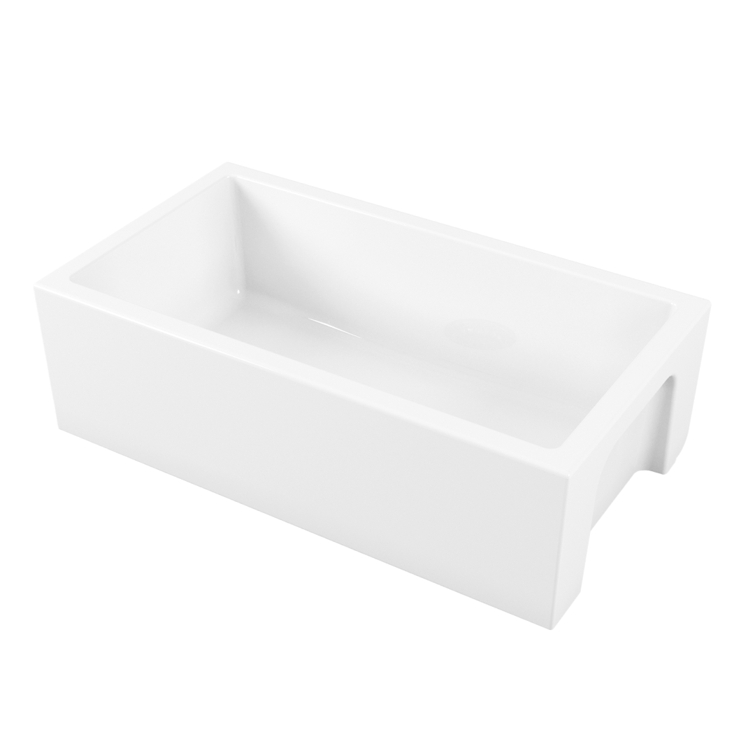 Oliveri Sicily Fireclay Farmhouse Countertop or Undermount Sink - Gloss White - SC-WH1980