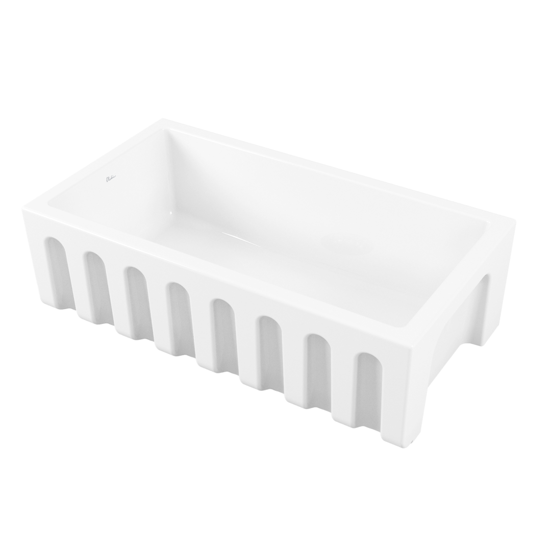 Oliveri Sicily Fireclay Farmhouse Countertop or Undermount Sink - Gloss White - SC-WH1980