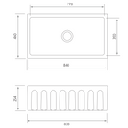 Oliveri Sicily Fireclay Farmhouse Countertop or Undermount Sink - Gloss White - SC-WH1980
