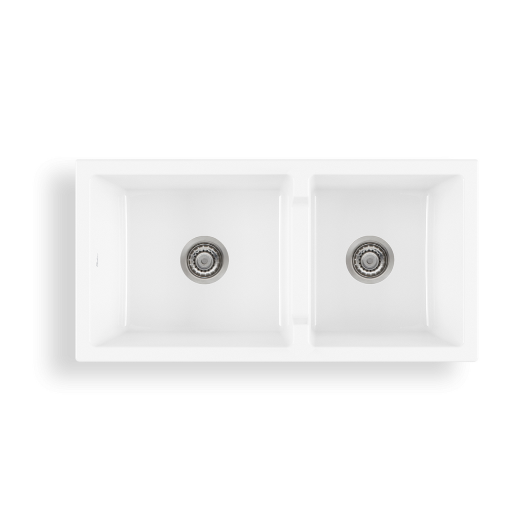 Oliveri Sicily Fireclay Farmhouse 1 & 3/4 Countertop or Undermount Sink - Gloss White - SC-WH1984